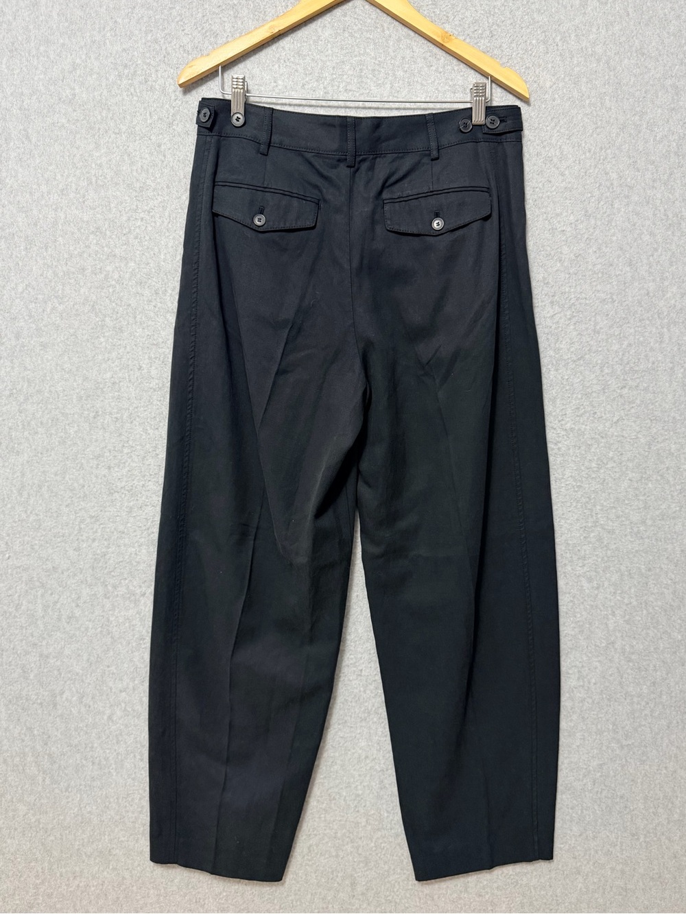 Madewell High Rise Barrel Leg Pants NWT Size 8 Black Pleated Full Length - Picture 6 of 12